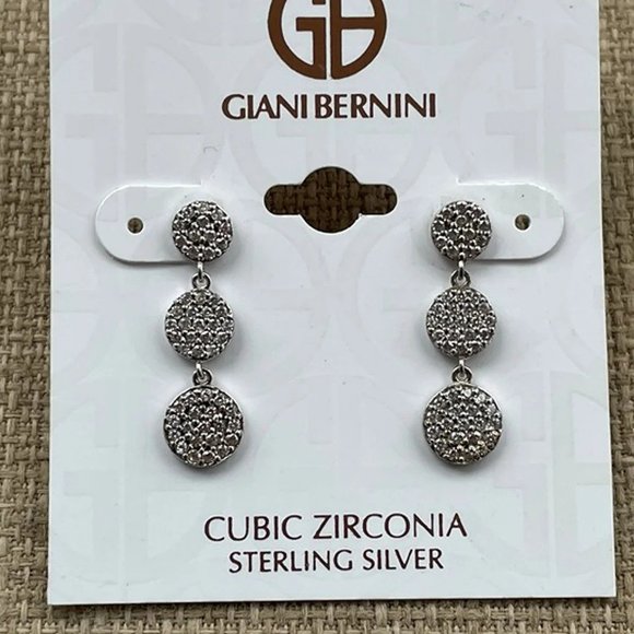 Giani Bernini Women Earrings Sterling Silver Jewelry Cubic Zirconia Earrings $90 - Picture 9 of 11